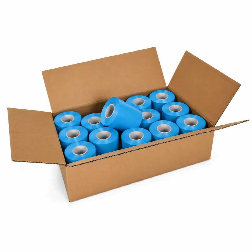 Coatcheck roll, ‘economy’ entrance tickets without control strip, 14 x 550 tickets, blue