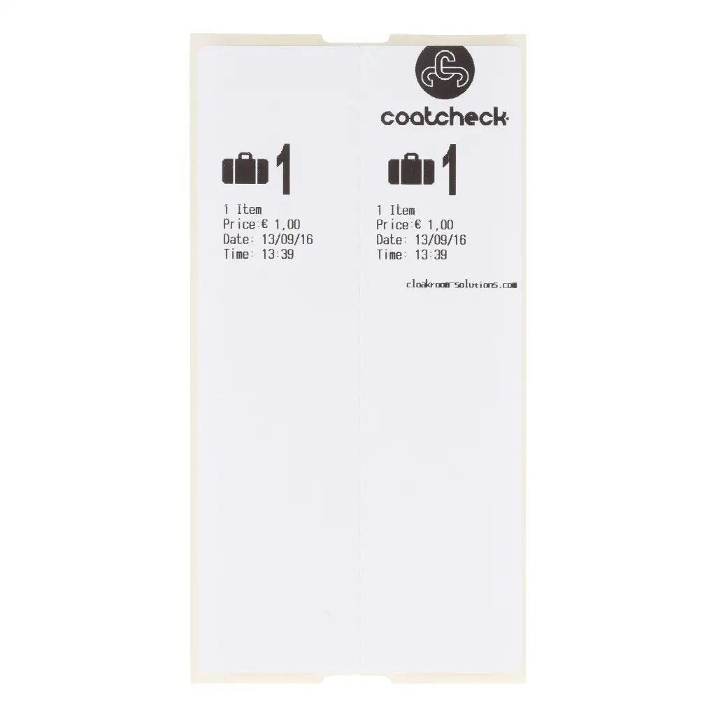 CoatCheck Luggage Labels, 14×160 tickets, white