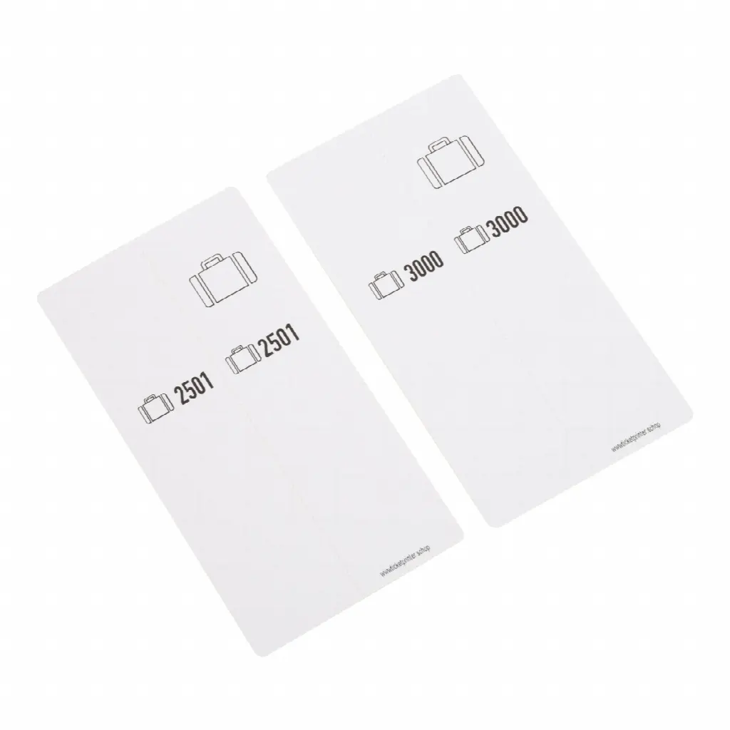 500 self-adhesive pre-printed luggage labels, series 2501-3000