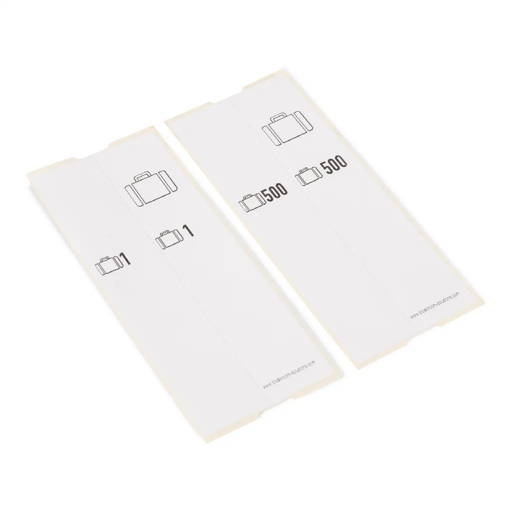 500 self-adhesive luggage tags, series 1-500, white